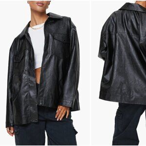 Callie Oversize Faux Leather Jacket - Princess Polly